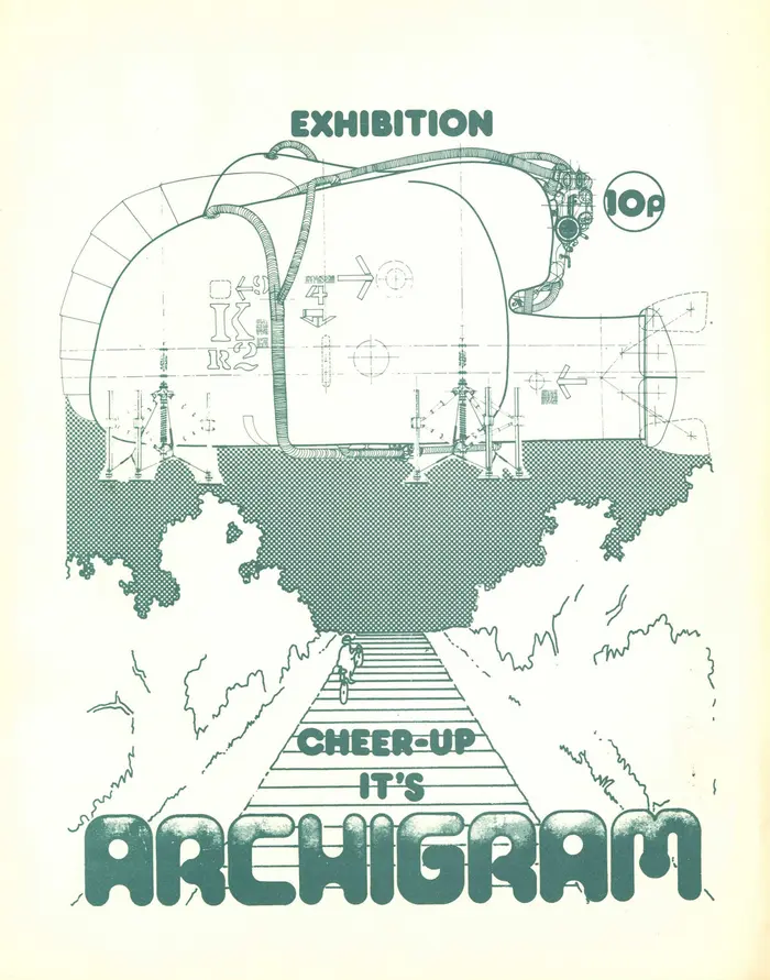 Ausstellungsplakat mit Zeichnungen in grüner Farbe.