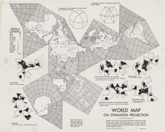 Richard Buckminster Fuller, World Map on Dymaxion Projection. #2 World Map, 1946/64