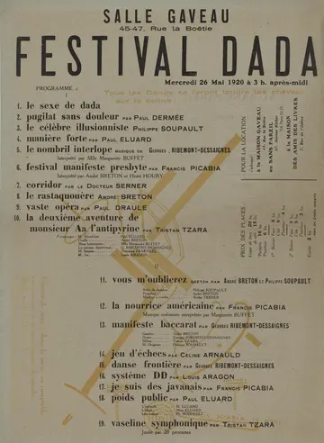 Ein Programmflyer auf braunem Papier.