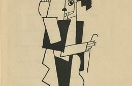 Fernand Léger, Charlot Cubiste, Illustration aus: Iwan Goll, Die Chapliniade. Eine Kinodichtung Eine Darstellung von Charlie Chaplin aus schwarz-weißen geometrischen Figuren